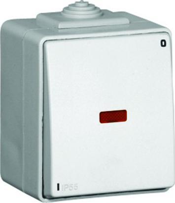 Efapel EFAPEL WATERPROOF48 ŁĄCZNIK 2-BIEGUNOWY Z PODŚWIETLENIEM KONTROLNYM N/T IP65 BIAŁY 48023 CBR