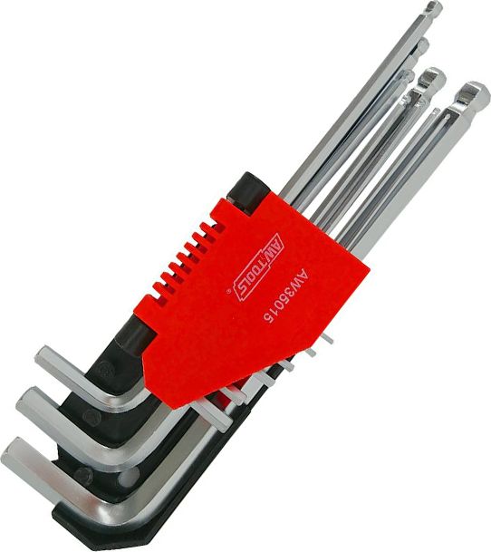 AWTools klucze imbusowe 9 sztuk z kulą 1,5-10 (AW35015)