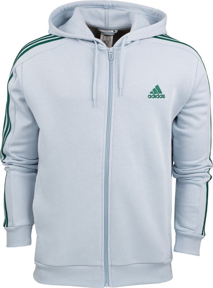 Adidas Bluza męska adidas Essentials Fleece 3-Stripes Full-Zip błękitna IJ8932 S