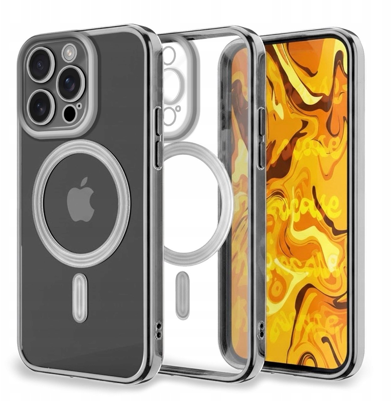 Etui Do Apple iPhone 15 Pro (Do Magsafe, Srebrne, Metal, Ochronne, Case)