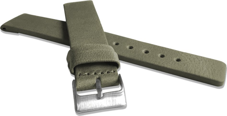 Lavvu LAVVU Oliwkowy gładki pasek PLAIN z luksusowej skóry Top Grain - 18