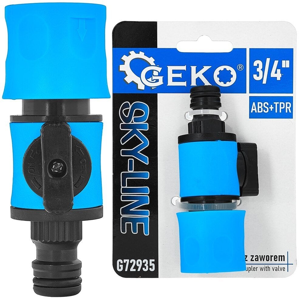 Geko Szybkozłącze zawór zakończony nyplem SKY-LINE (100)