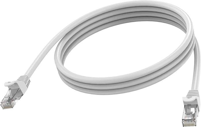 RJ45 (m) zu RJ45 (m) - STP geschirmtes Twisted-Pair - CAT 6a - 10 Gbps - 24 AWG - mit Knickschutz - 2 m - weiss