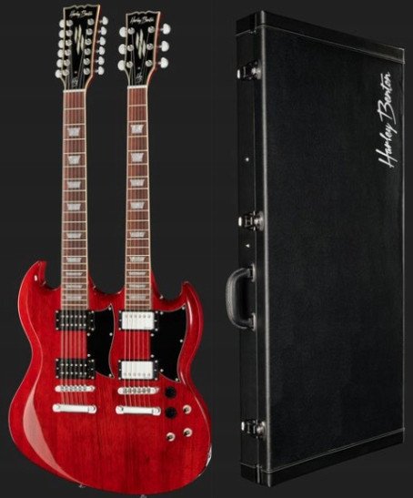 Harley Benton DC-Custom 612 Cherry Gitara Elektryczna Double-Neck Meranti