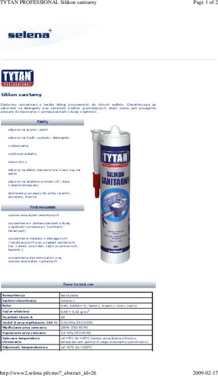 Tytan SILIKON SANITARNY TYTAN 280ML BEZBARWNY