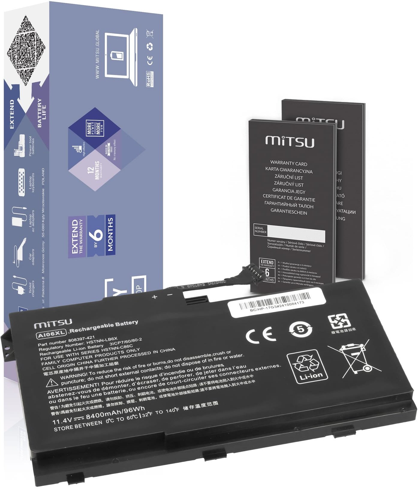 Bateria Mitsu do HP ZBook 17 G3