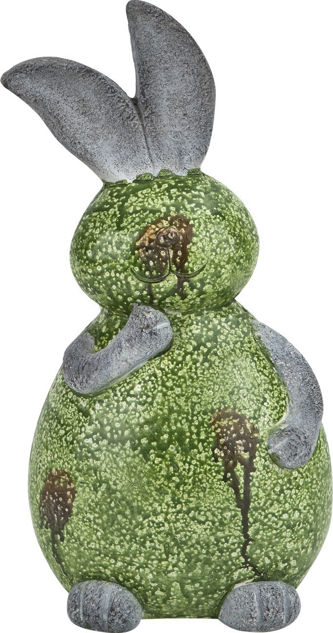 Dekor Pap Królik zielono-szary 18x15x35cm