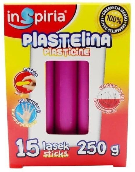 Plastelina różowa 15 lasek 250g