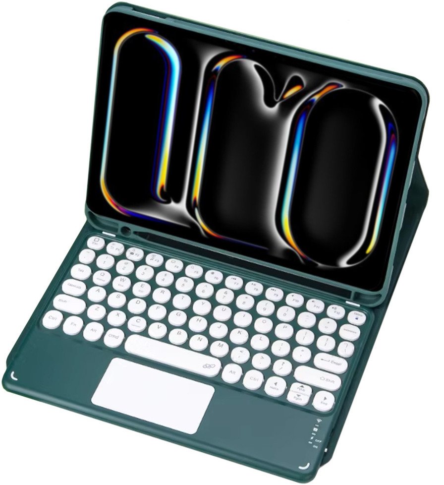 Etui z klawiaturą Bluetooth touchpad do iPad Pro 13 Gen5 (Zielone)