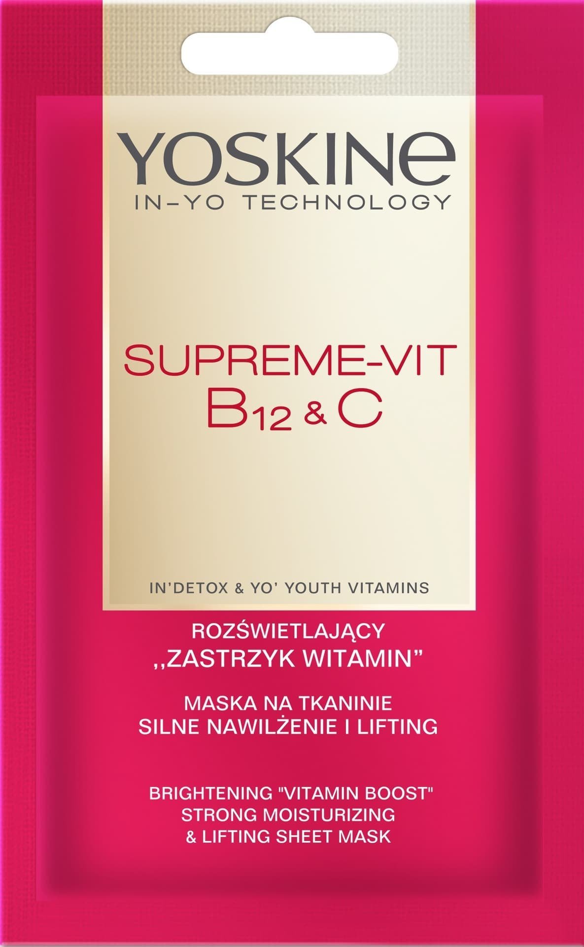 DAX YOSKINE Supreme-Vit B12&C Maska na tkaninie Silne nawilżenie i lifting