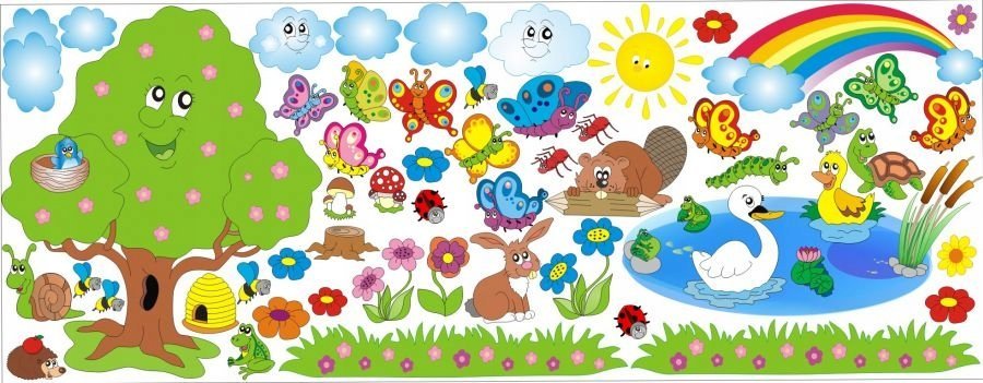 naSciane Naklejki XL POLANA ŁĄKA MOTYLKI TROSKLIWE MISIE