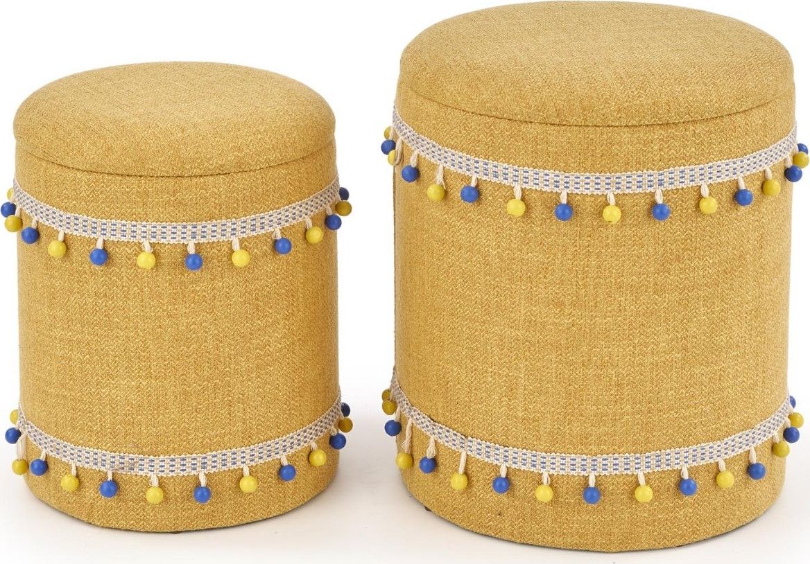 Halmar Zestaw puf GRADO żółty