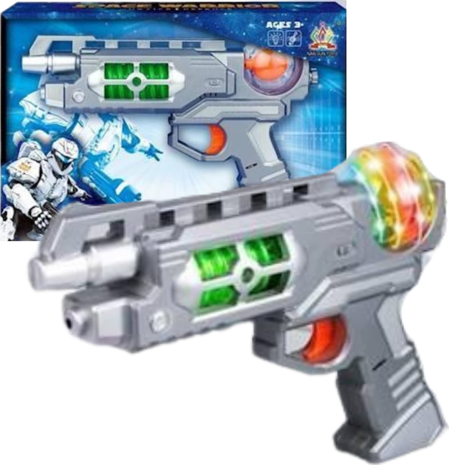 ProNice DUŻY PISTOLET Z KOLOROWYMI DIODAMI LED NA BATERIE DZIECIĘCA ZABAWA PREZENT