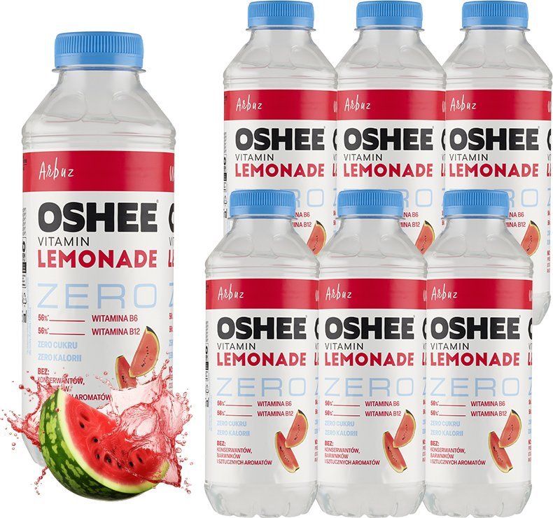 Oshee Oshee Vitamin Lemonade ZERO o smaku arbuza 555 ml x 6 sztuk