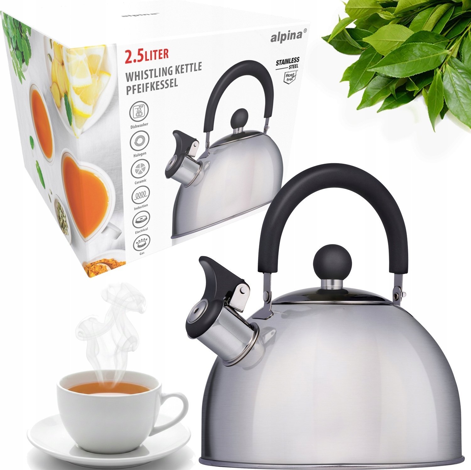 Lumarko Alpina gwizdający czajnik 2,5 l Ø19 cm