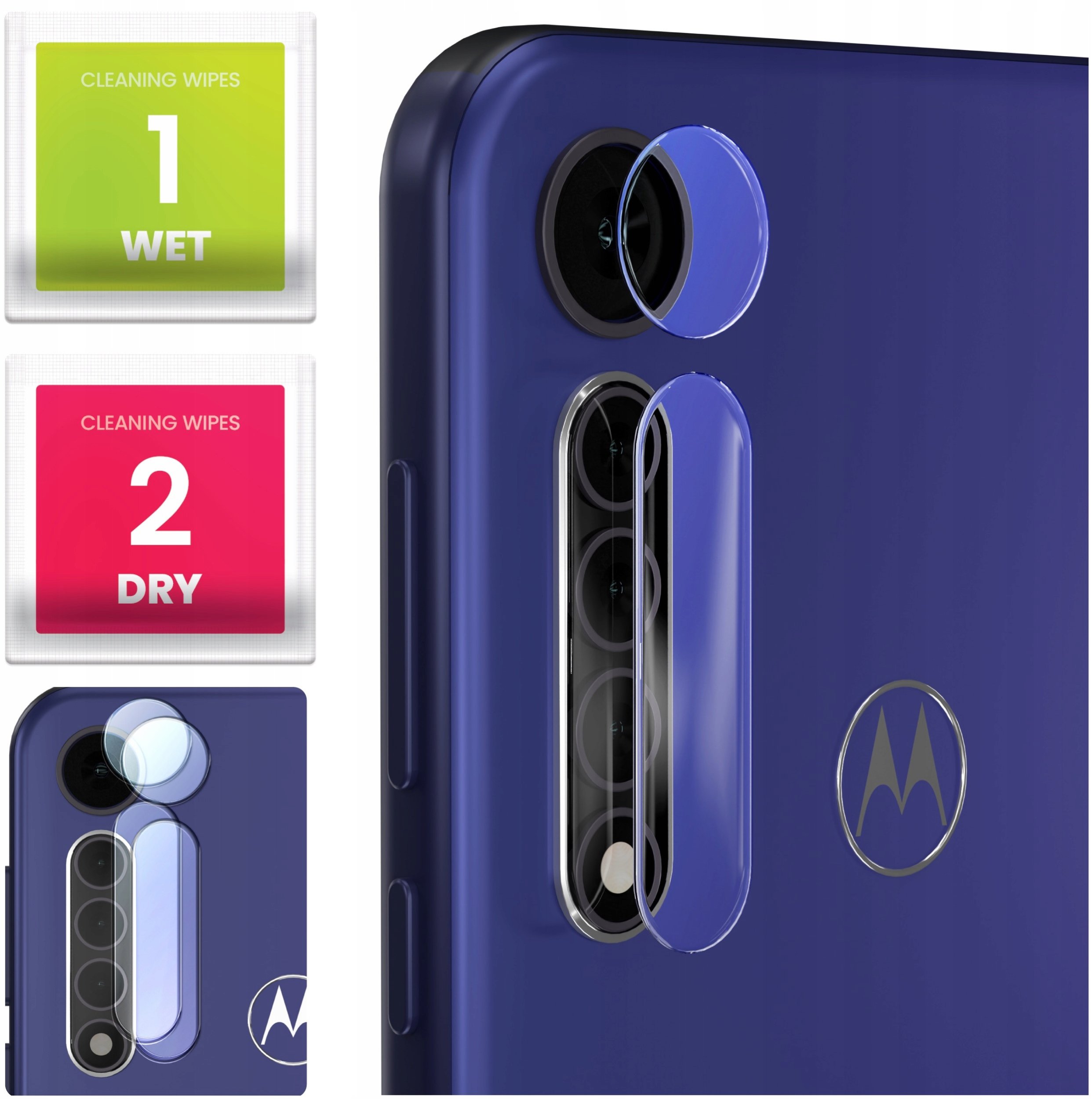 2-PAK Szkło Na Aparat Do Motorola Moto G8 Plus (Hartowane, Na Obiektyw, 9H)