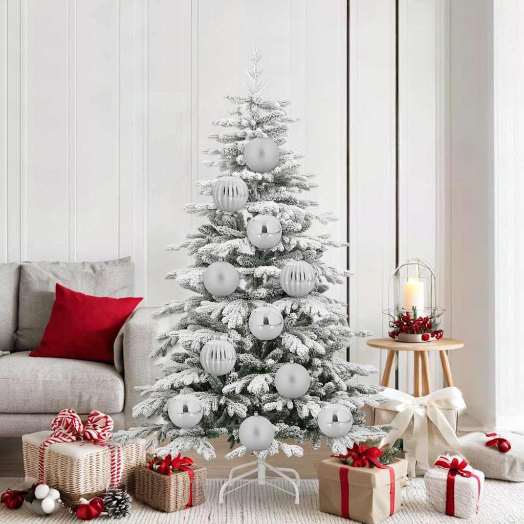 vidaXL Zestaw Bombek Choinkowych 9 pcs Srebrny