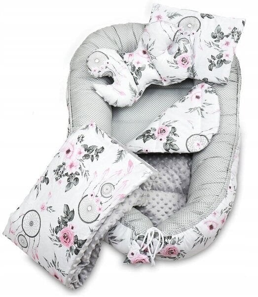 Lulando LULANDO BABYNEST 80 X 45 CM GRAU ZUGE