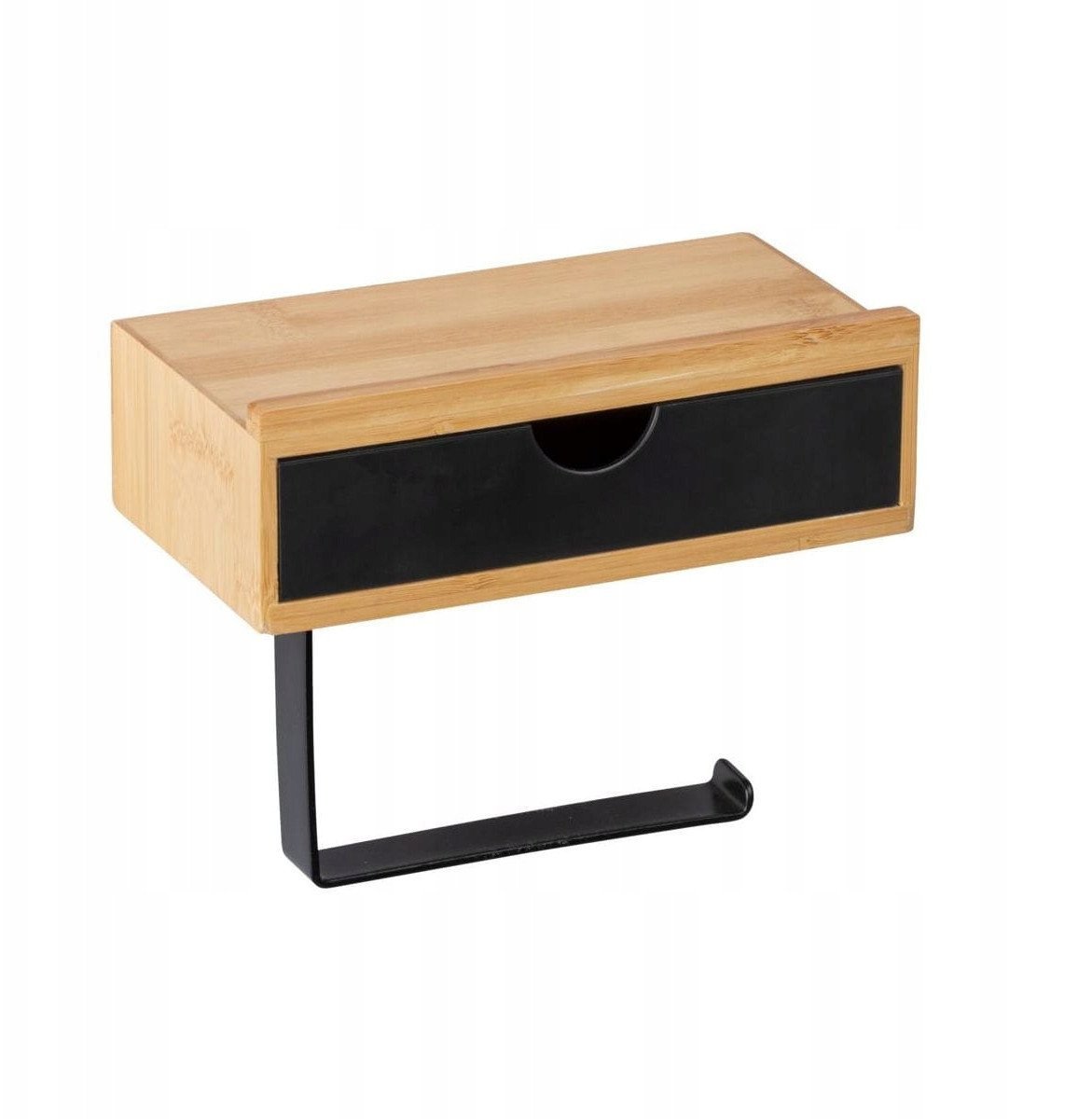 Uchwyt na papier toaletowy BAMBUSA z bambusową szufladą, WENKO