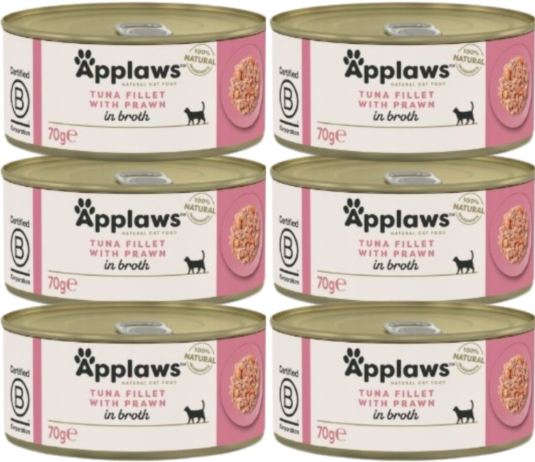 Applaws Cat Tuńczyk z krewetkami 6x70g PUSZKA