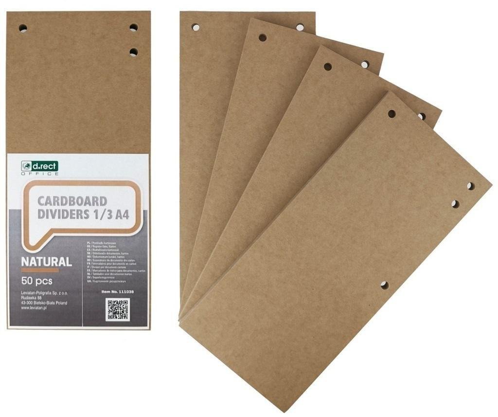 Przekładki kartonowe A4 1/3 Craft 50szt. D.RECT