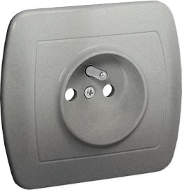 Kontakt-Simon Gniazdo pojedyncze Simon Akord z uziemieniem 16A aluminium (AGZ1e/26)