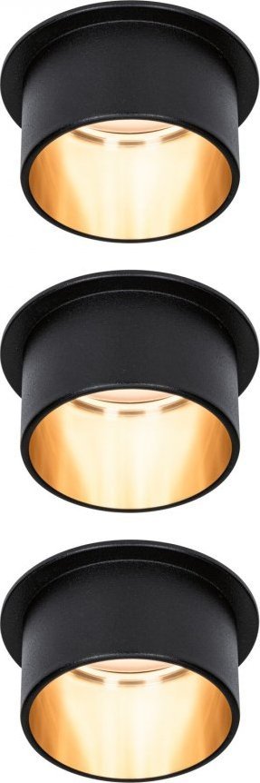 Paulmann Oprawa wpuszczana GIL 3StepDim rd starr LED 3x6W 2700K 230V schwarz matt/gold Alu