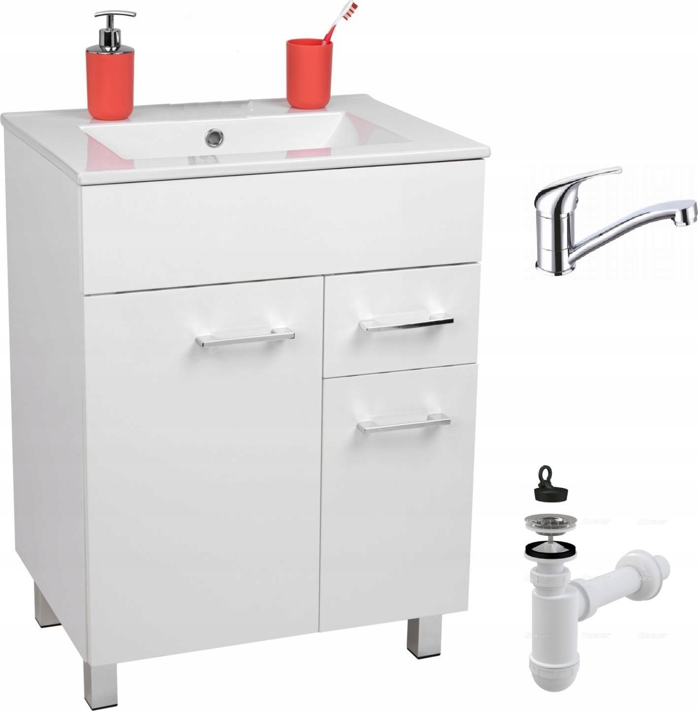 Szafka z Umywalką stojąca 60 bateria obrotowa