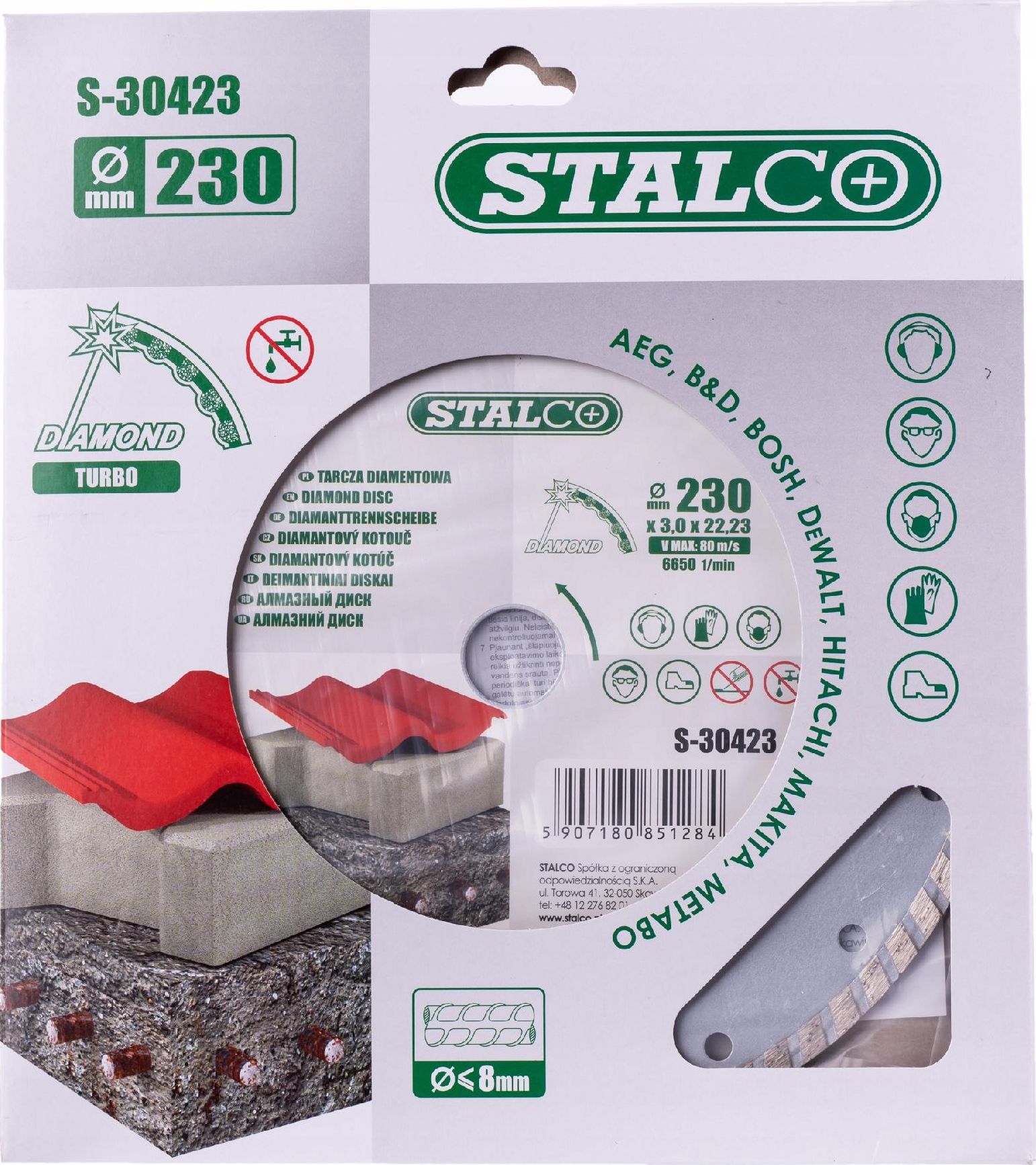 Stalco Tarcza Diamentowa Turbo Do Cięcia Gresu 230Mm Pro
