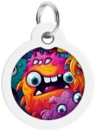 Collar WauDog Smart ID Zawieszka z QR-paszportem okrągła 3cm zębate potwory