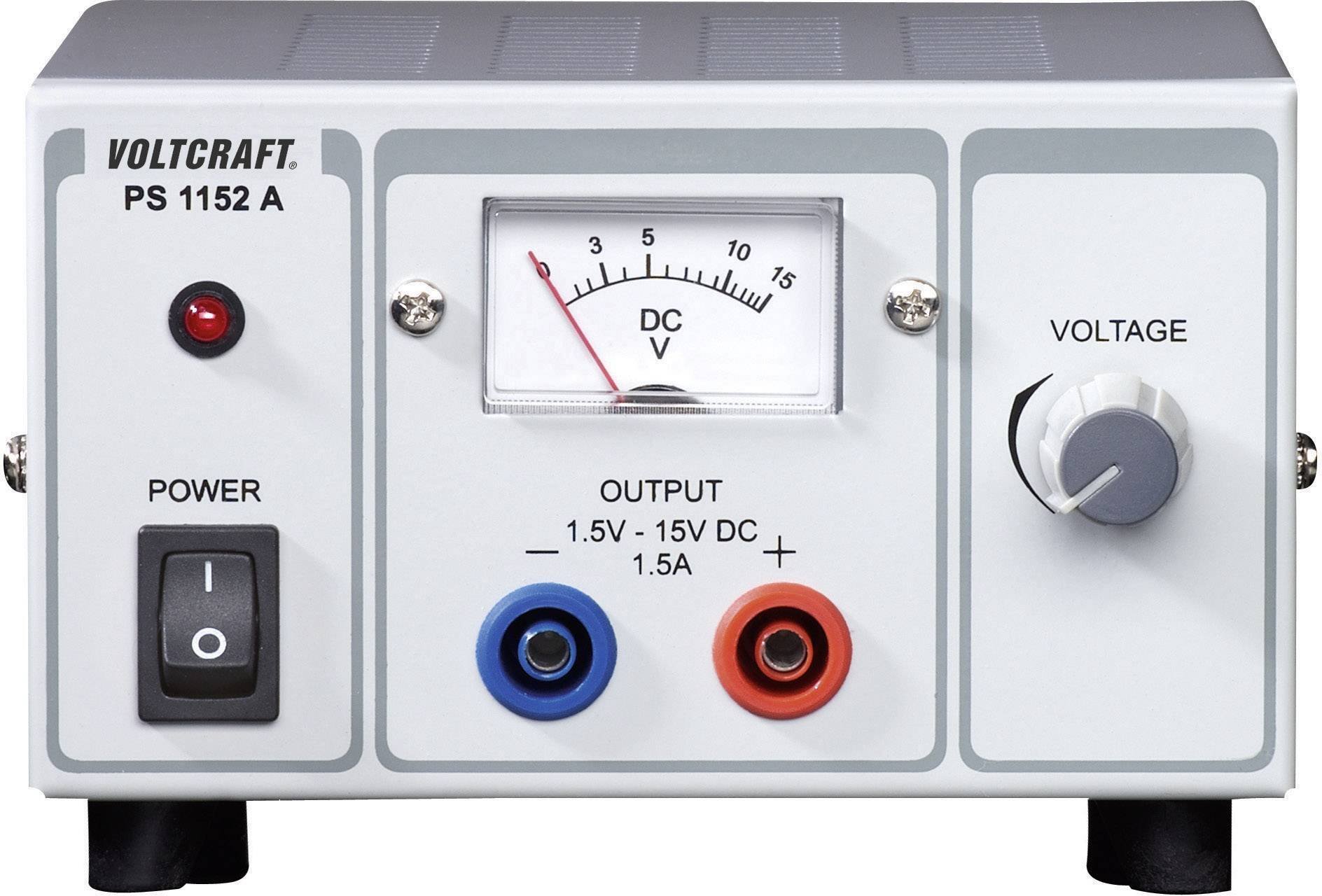 Zasilacz laboratoryjny regulowany VOLTCRAFT PS-1152 A, 22.5 W, 1.5 - 15 V/DC 511805