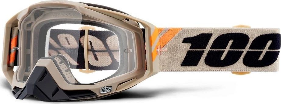 100% Gogle 100% RACECRAFT POLIET (Szyba Przezroczysta Anti-Fog + 10 Zrywek) (NEW)
