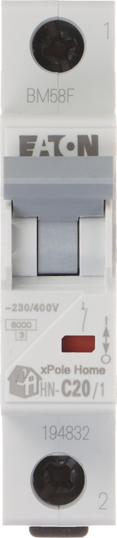 Eaton WYŁĄCZNIK NADPRĄDOWY HN-C20/1 JEDNOFAZOWY 20A TYP C EATON