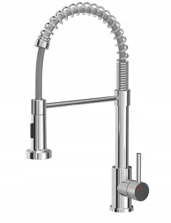 SALMA NEW SteelQ stalowa bateria kuchenna sprężyna chrom z funkcją prysznica