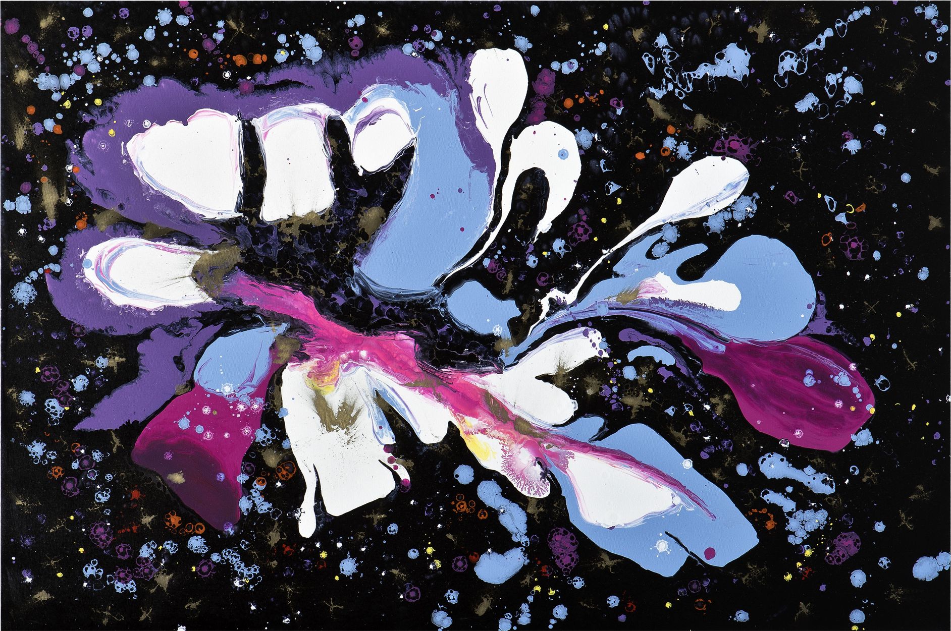 Witek Home Obraz abstrakcyjny 80x120 cm Abstrakcja na Czarnym Tle