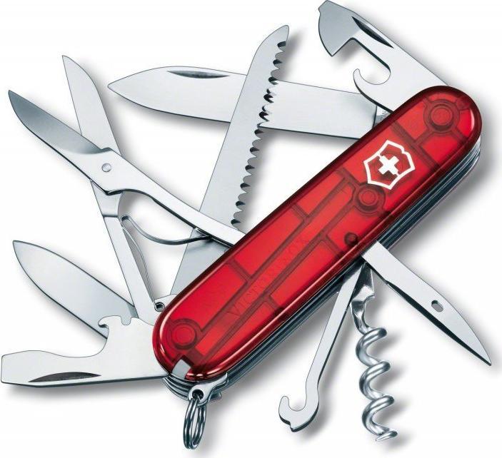 Victorinox Huntsman 1.3713.T czerwony przezroczysty