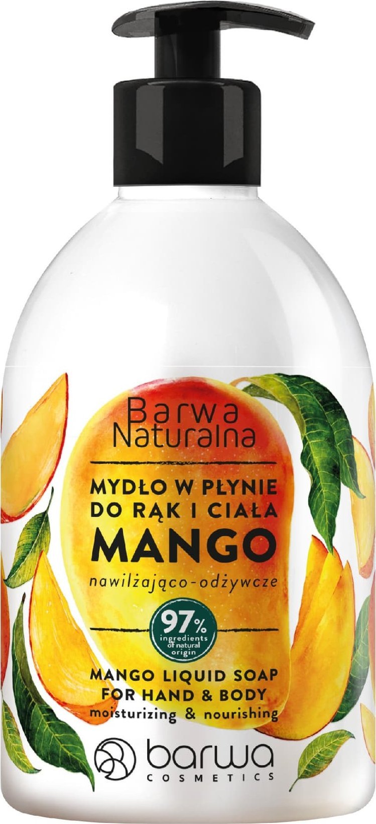 Barwa BARWA Naturalna Mydło w płynie do rąk i ciała nawilżająco-odżywcze Mango 500 ml