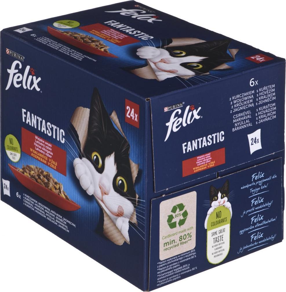 Nestle FANTASTIC WIEJSKIE SMAKI w galaretce (kura, wołowina, królik, jagnięcina) saszetki 24x85g
