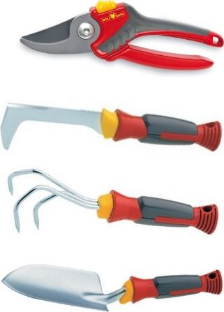 Wolf-Garten Zestaw Narzędzi Ręcznych Sekator + Łopatka + Spulchniacz + Skrobak