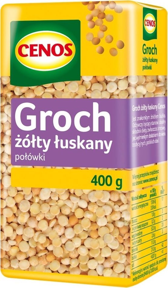 Cenos Groch Żółty Łuskany Połówki 400 g Cenos
