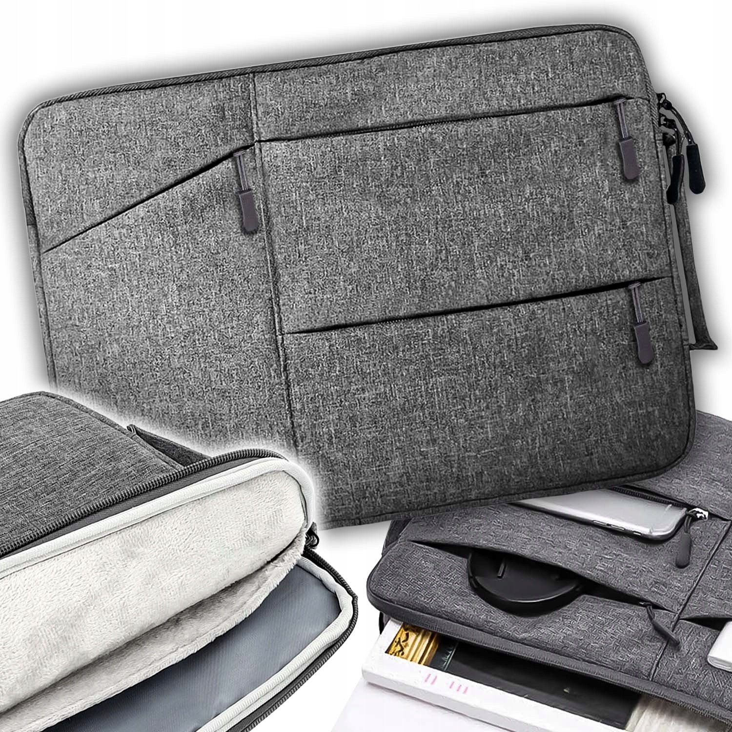 Etui na Laptopa Torba Pokrowiec na Laptop Dokumenty do Pracy SZARY 13,3" LPT-BG3