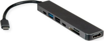 Value VALUE Stacja dokująca USB TypE C, HDMI 4K60, 2x USB2.0 (A+C) + 1x USB3.2 Gen1 (A), 1x PD, 1x SD/TF