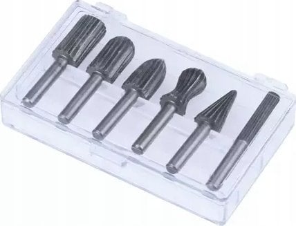 Dedra Frezy trzpieniowe do metalu 6szt zestaw, trzpień 6mm, HSS