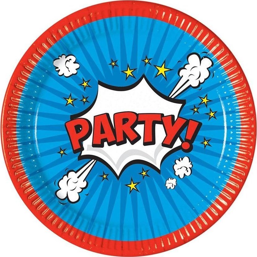 Talerzyki papierowe Boom Party 23cm 8szt