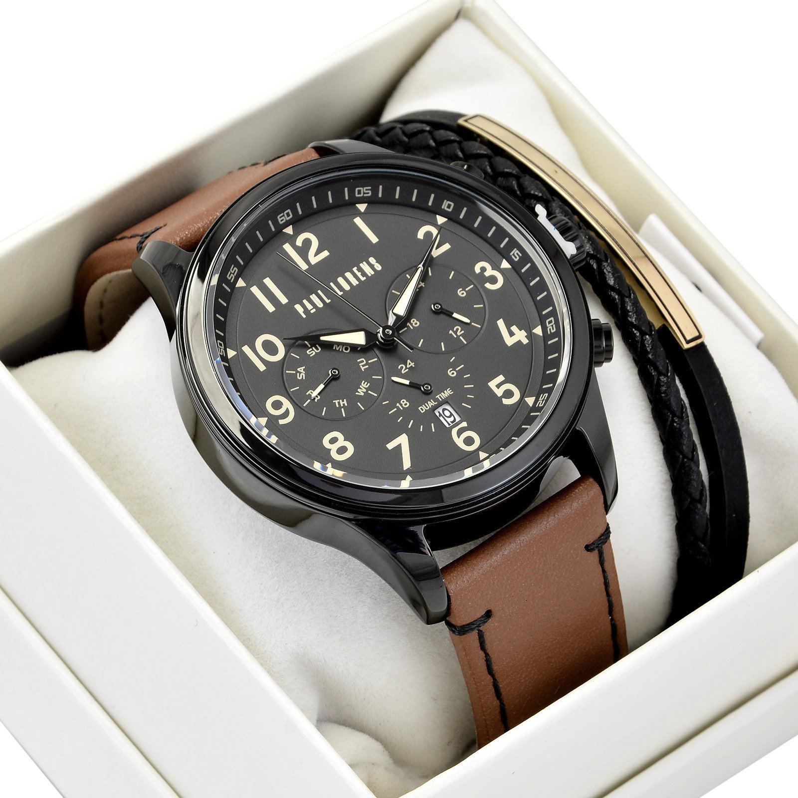 Zestaw męski zegarek Paul Lorens - BAYAS - PL20011A-1B3 + bransoletka