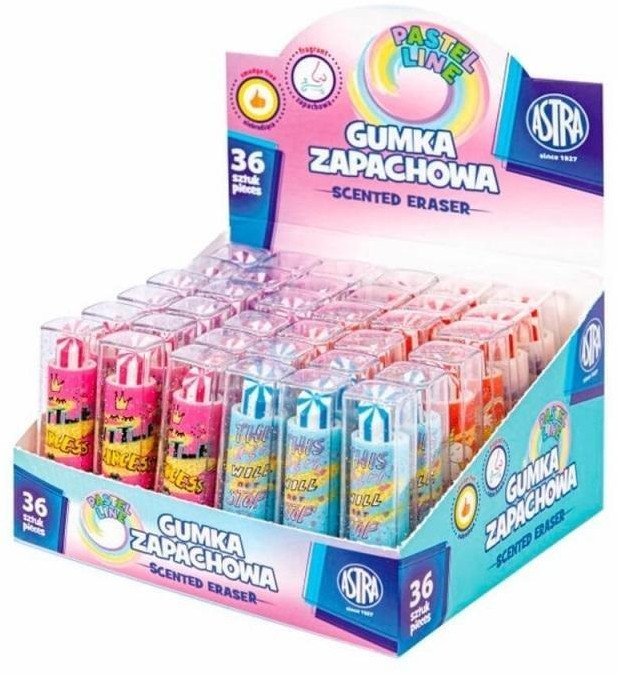 Gumka zapachowa - szminka (36szt) ASTRA