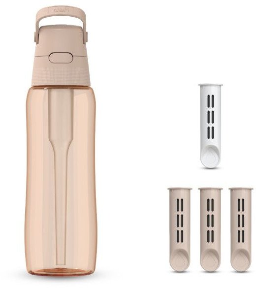 Butelka Filtrująca Dafi SOLID 0,7 Zbiornik Zakrętka Cappuccino 4 Filtry