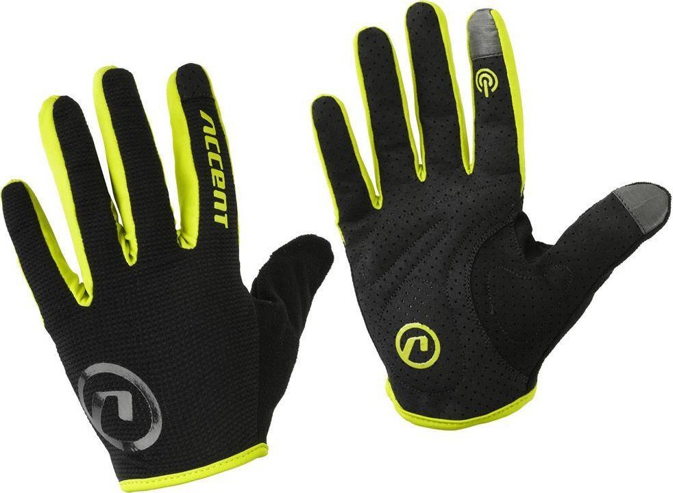 Accent Rękawiczki z długimi palcami Accent Hero czarno - żółte fluo L
