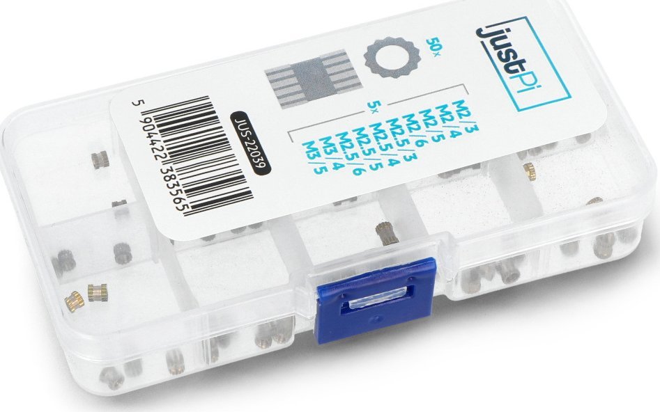 JustPi Mosiężny gwint - insert do druku 3D - różne rozmiary - zestaw 50 sztuk - justPi}