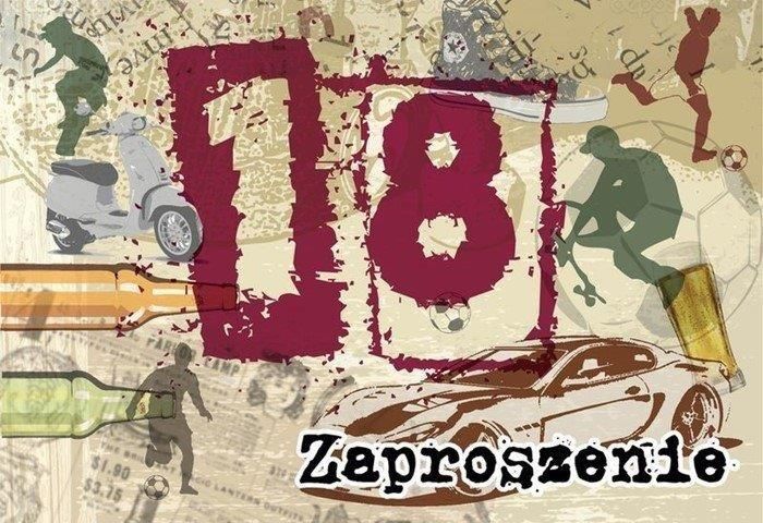 KUKARTKA Zaproszenie ZZ-051 Urodziny 18 (5 szt.)